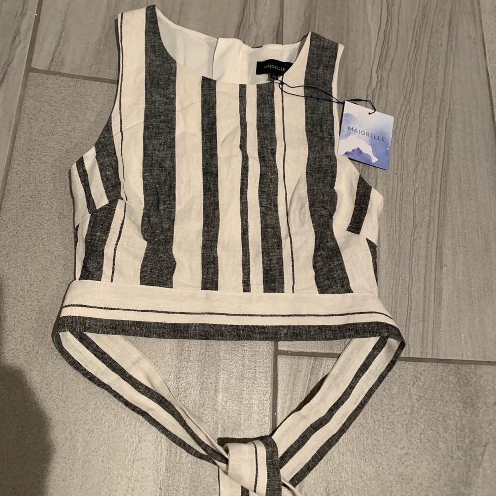 MAJORELLE cotton linen sleeveless NWT crop XS